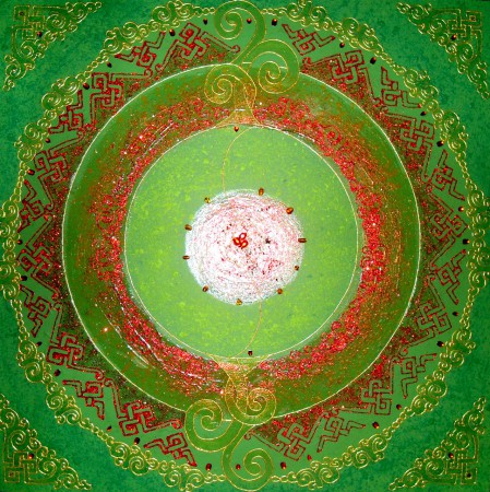 Mandala zlatej strednej cesty 100x100 cm