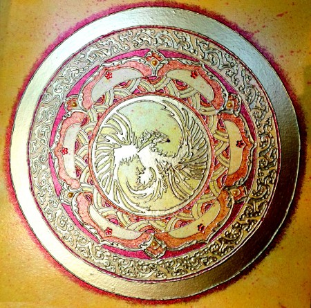 Fénix mandala 50x50 cm